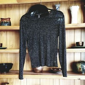 Sparkly black long sleeve mesh shirt🖤